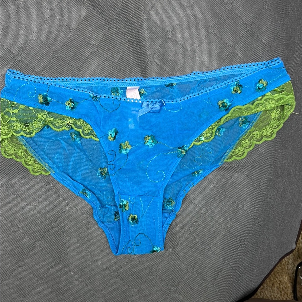 Victoria's Secret Blue and Green Lace Panties